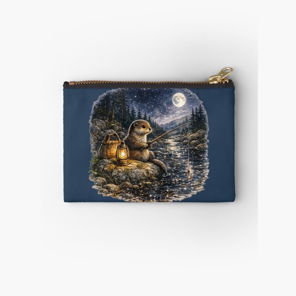 Item preview, Moonlit Fishing Otter Watercolor | Woodland Stream Illustration | Cozy Cottagecore Animal Art | Nature Lover Gift designed and sold by MagicMakerPh.