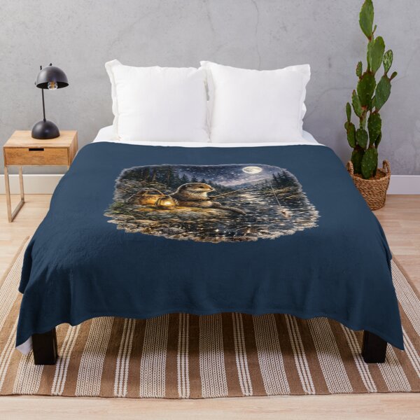 Item preview, Moonlit Fishing Otter Watercolor | Woodland Stream Illustration | Cozy Cottagecore Animal Art | Nature Lover Gift designed and sold by MagicMakerPh.