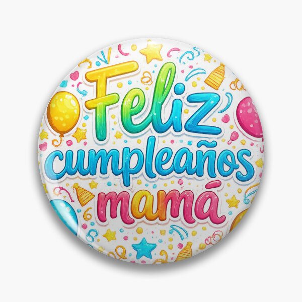 Item preview, Feliz Cumpleaños Mama Colorful Spanish Lettering – Cute Mother's Birthday Gift Design – Balloon Party Typography Sticker, T-Shirt & Mug designed and sold by Kittcatking.