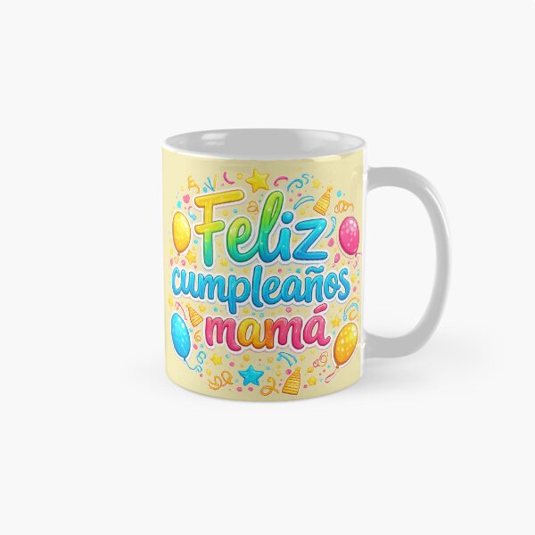 Item preview, Feliz Cumpleaños Mama Colorful Spanish Lettering – Cute Mother's Birthday Gift Design – Balloon Party Typography Sticker, T-Shirt & Mug designed and sold by Kittcatking.