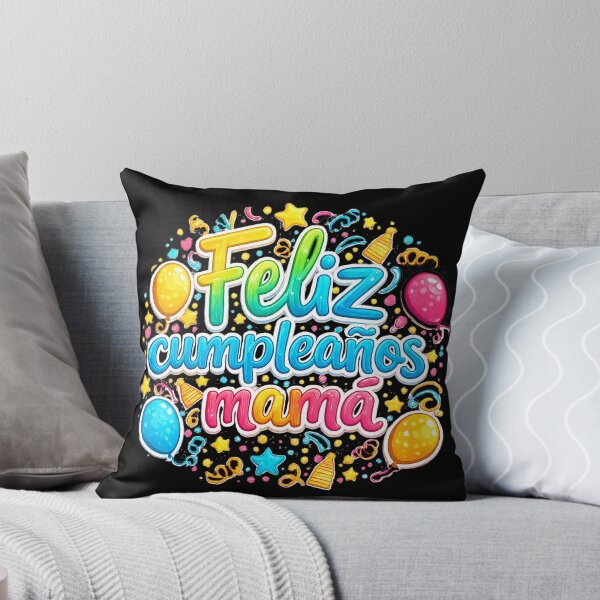 Item preview, Feliz Cumpleaños Mama Colorful Spanish Lettering – Cute Mother's Birthday Gift Design – Balloon Party Typography Sticker, T-Shirt & Mug designed and sold by Kittcatking.