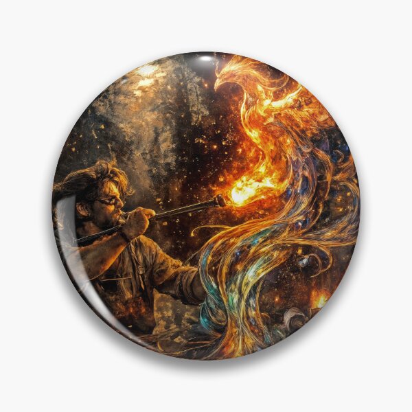Item preview, T-Shirt - Sticker - Glassblowing the Phoenix of Rebirth designed and sold by ForeverPrintsOK.