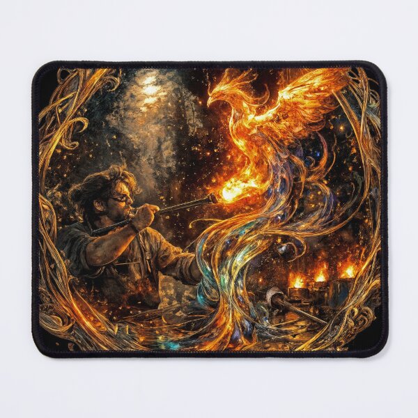 Item preview, T-Shirt - Sticker - Glassblowing the Phoenix of Rebirth designed and sold by ForeverPrintsOK.
