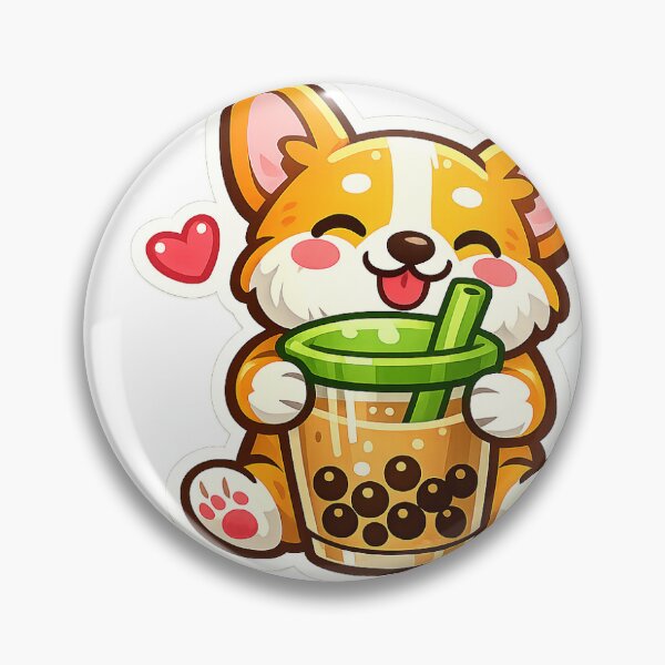 Item preview, Bubbletea loving Corgi designed and sold by ProjectValkyria.