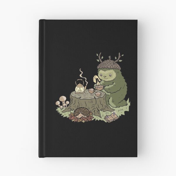 Item preview, Forest Spirit Goblincore Illustration with Sleeping Hedgehog  designed and sold by LeshanArt.