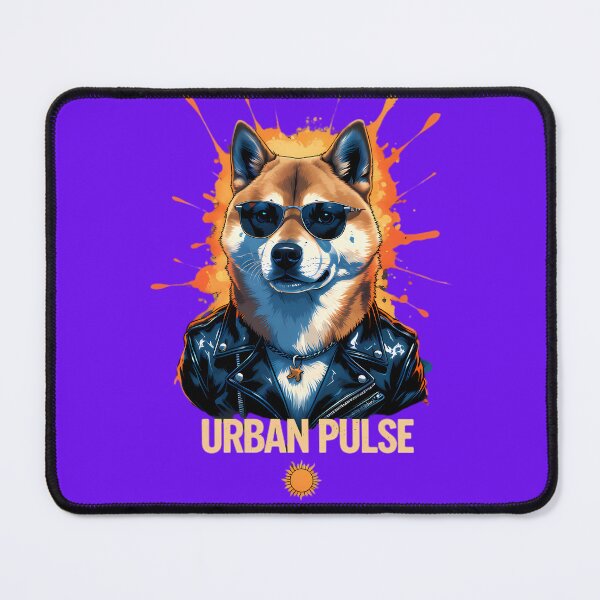 Item preview, URBAN PULSE Shiba Inu - Cool Biker Dog in Leather Jacket Paint Splatter Art designed and sold by Structure-Blue.