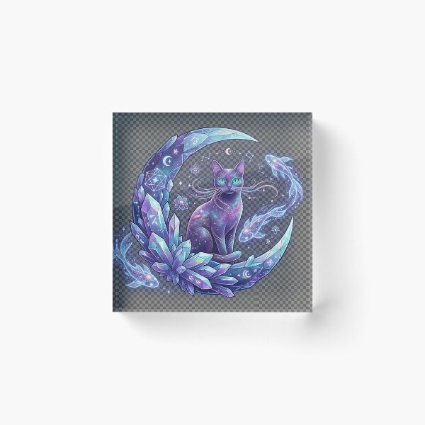 Item preview, Celestial Crystal Moon Cat | Mystical Galaxy Feline Fantasy Art designed and sold by Sara-Ai.