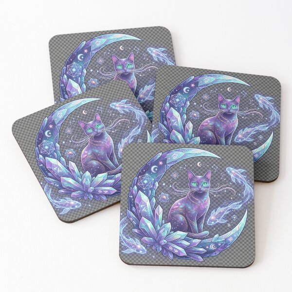 Item preview, Celestial Crystal Moon Cat | Mystical Galaxy Feline Fantasy Art designed and sold by Sara-Ai.