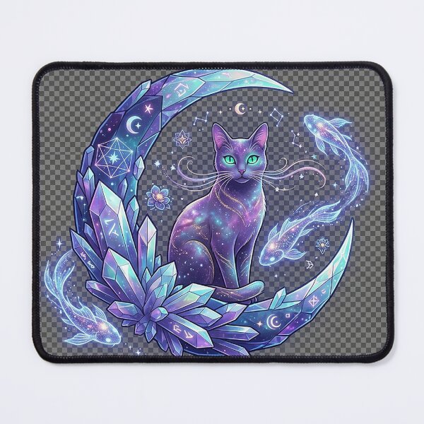 Item preview, Celestial Crystal Moon Cat | Mystical Galaxy Feline Fantasy Art designed and sold by Sara-Ai.