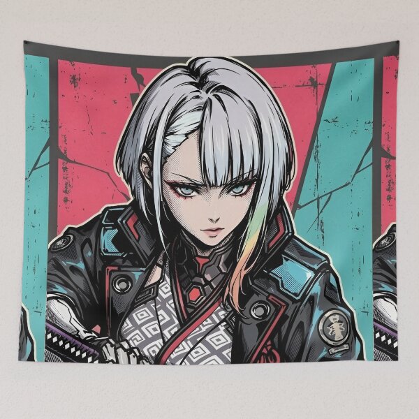 Item preview, Lucy | Cyberpunk Samurai Girl with Katana | Futuristic Anime Warrior Digital Art designed and sold by Dyan4.