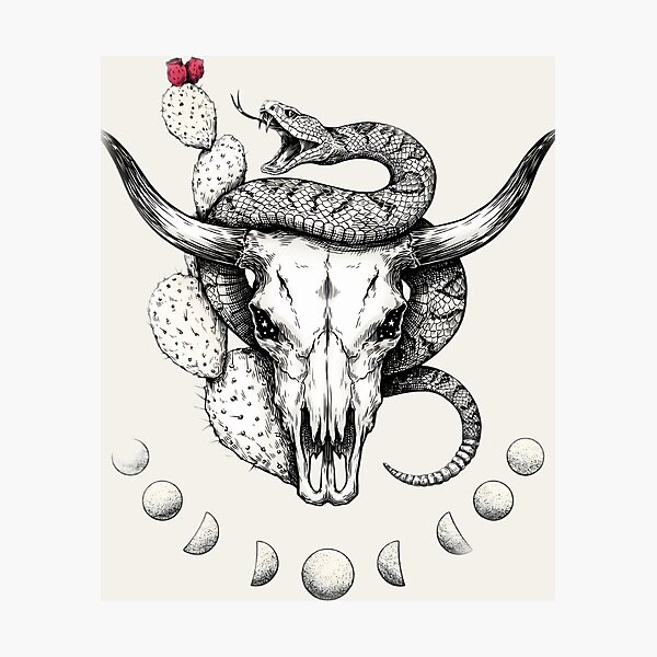 Item preview, The Celestial Serpent - Desert Skull Art designed and sold by Cozy Aesthetic design .