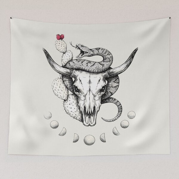 Item preview, The Celestial Serpent - Desert Skull Art designed and sold by Cozy Aesthetic design .