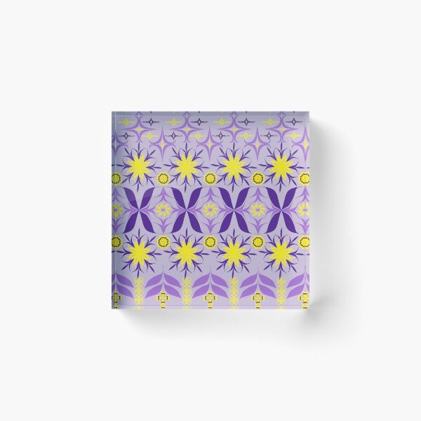 Item preview, Elegant Violet and Yellow Geometric Floral Seamless Pattern for Textile and Surface Design designed and sold by Ei-Ei.