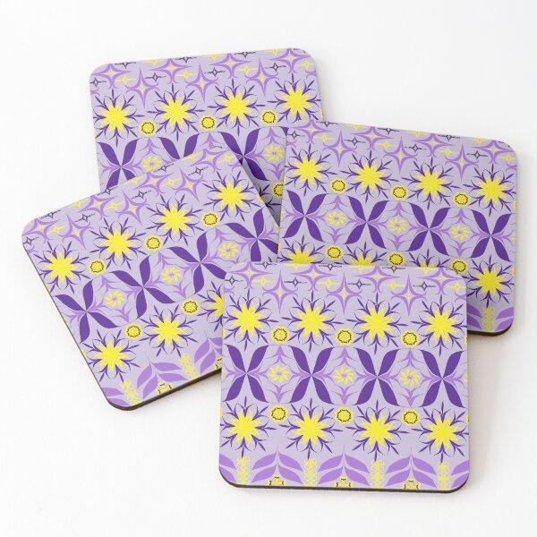 Item preview, Elegant Violet and Yellow Geometric Floral Seamless Pattern for Textile and Surface Design designed and sold by Ei-Ei.