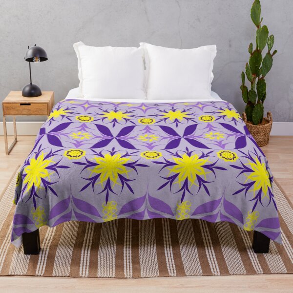 Item preview, Elegant Violet and Yellow Geometric Floral Seamless Pattern for Textile and Surface Design designed and sold by Ei-Ei.
