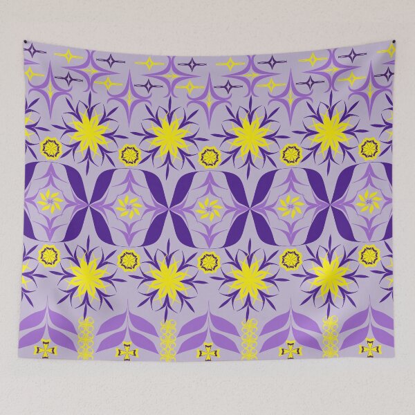 Item preview, Elegant Violet and Yellow Geometric Floral Seamless Pattern for Textile and Surface Design designed and sold by Ei-Ei.