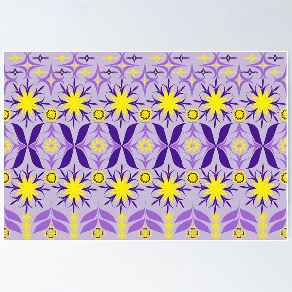 Item preview, Elegant Violet and Yellow Geometric Floral Seamless Pattern for Textile and Surface Design designed and sold by Ei-Ei.