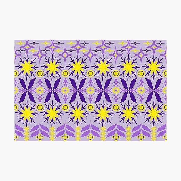 Item preview, Elegant Violet and Yellow Geometric Floral Seamless Pattern for Textile and Surface Design designed and sold by Ei-Ei.