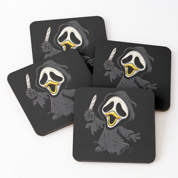 Item preview, Cute duck with knife wearing ghost mask designed and sold by therocketman.