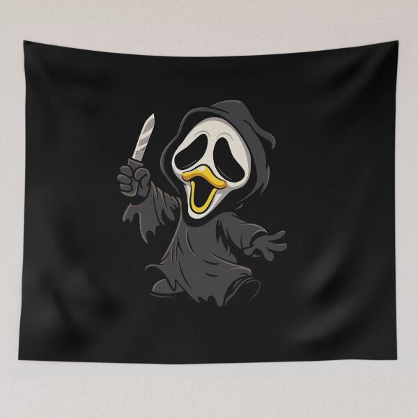 Item preview, Cute duck with knife wearing ghost mask designed and sold by therocketman.