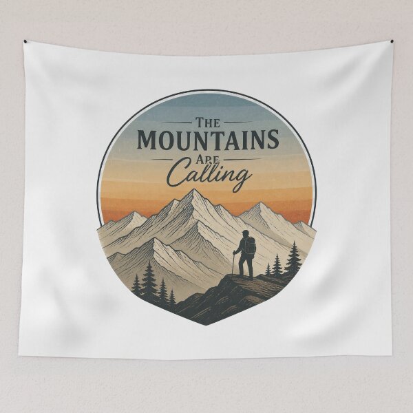 Item preview, he Mountains Are Calling – Mountain Explorer Graphic Tee designed and sold by MJ-by-Dharan.