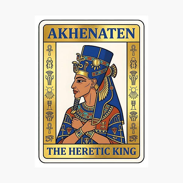 Item preview, Akhenaten The Heretic King Egyptian Pharaoh Playing Card Poster Graphic designed and sold by EKHOAISTORE.