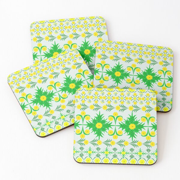 Item preview, Seamless Yellow Floral Pattern with Green Leaves for Textile and Fashion Design designed and sold by Ei-Ei.
