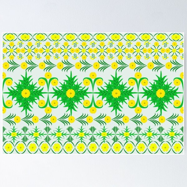 Item preview, Seamless Yellow Floral Pattern with Green Leaves for Textile and Fashion Design designed and sold by Ei-Ei.