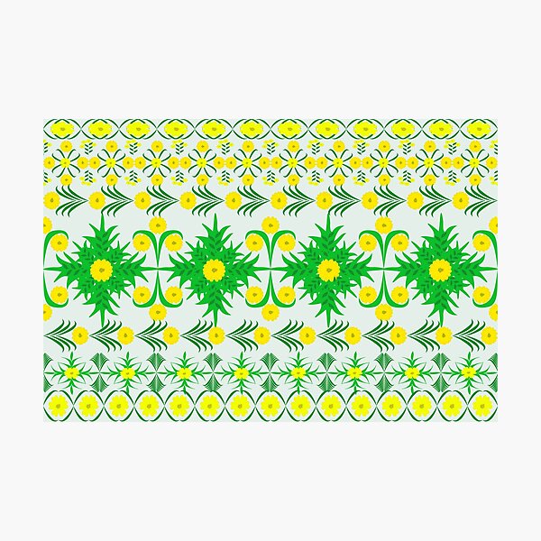 Item preview, Seamless Yellow Floral Pattern with Green Leaves for Textile and Fashion Design designed and sold by Ei-Ei.