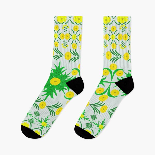 Item preview, Seamless Yellow Floral Pattern with Green Leaves for Textile and Fashion Design designed and sold by Ei-Ei.