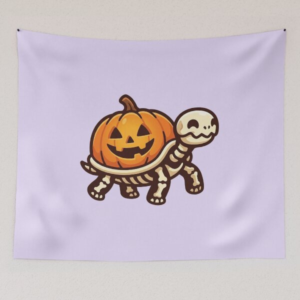 Item preview, Cute Skeleton Turtle with Pumpkin Shell designed and sold by Castiora.