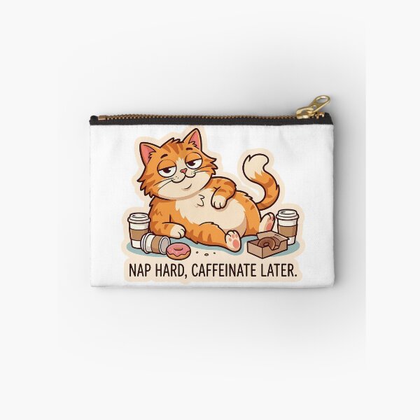 Item preview, Nap Hard Caffeinate Later Funny Orange Cat designed and sold by Lu7u.