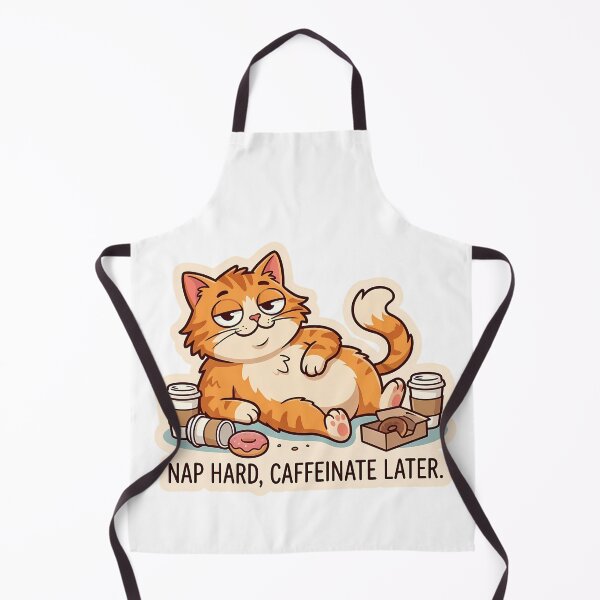 Item preview, Nap Hard Caffeinate Later Funny Orange Cat designed and sold by Lu7u.