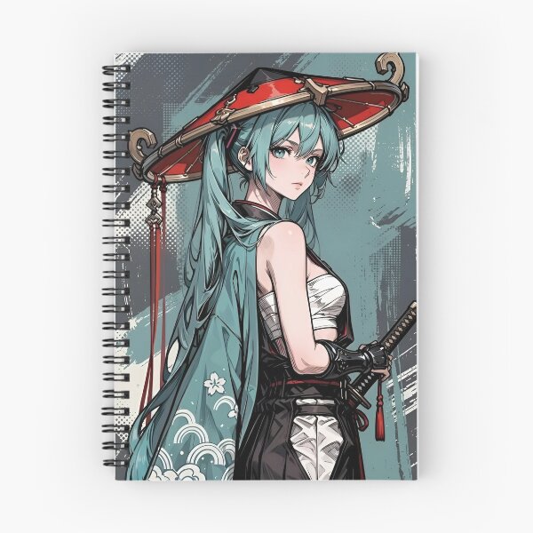 Item preview, Hatsune Miku Samurai Shrine Maiden Fan Art | Elegant Katana Vocaloid Anime Illustration designed and sold by Dyan4.