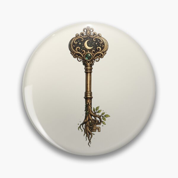 Item preview, Vintage Celestial Magic Key - Retro Cottagecore Gothic Skeleton Key designed and sold by NinaVibeStudio.