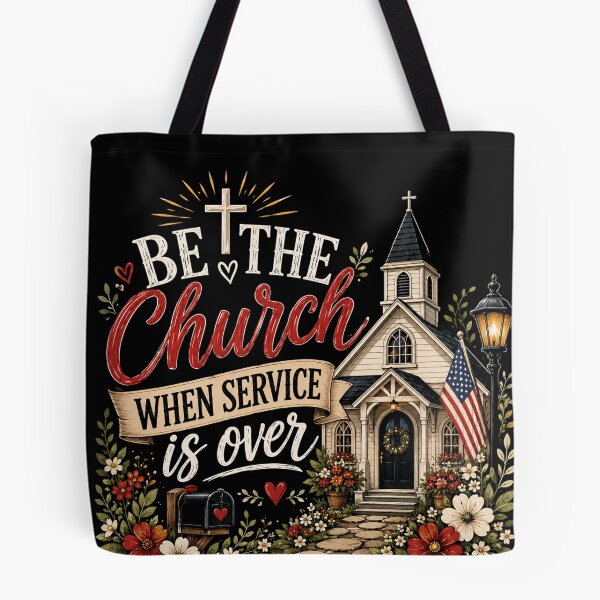 Item preview, Be The Church When Service Is Over Christian Church Floral Vintage Vector designed and sold by Spyshirt.