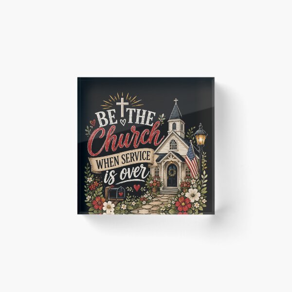 Item preview, Be The Church When Service Is Over Christian Church Floral Vintage Vector designed and sold by Spyshirt.