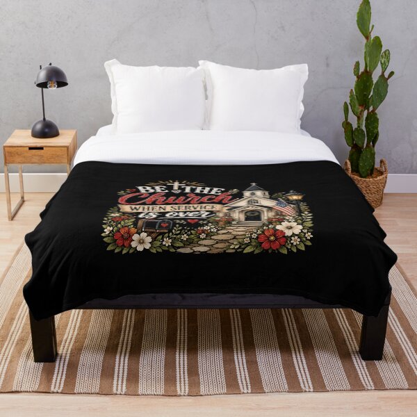 Item preview, Be The Church When Service Is Over Christian Church Floral Vintage Vector designed and sold by Spyshirt.