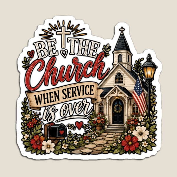 Item preview, Be The Church When Service Is Over Christian Church Floral Vintage Vector designed and sold by Spyshirt.