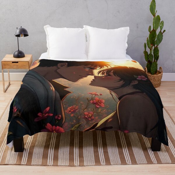 Item preview, Manga couple about to kiss among flowers designed and sold by RAISC.
