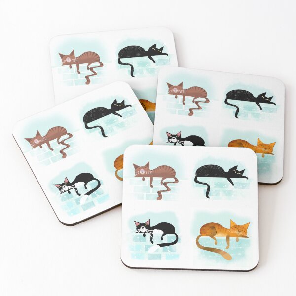 Item preview, Four Cats Sleeping on Wall designed and sold by Andrew  Hitchen.