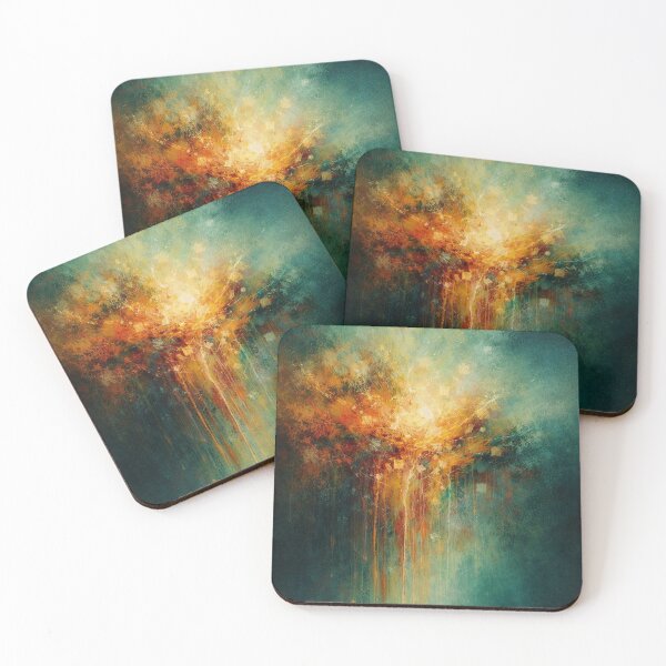 Item preview, Teal and Gold Cosmic Abstract Nebula Burst designed and sold by Joey Santiago.