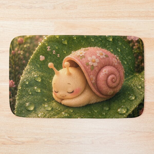 Item preview, Sleepy snail on Dewy leaf designed and sold by Design by Sara.