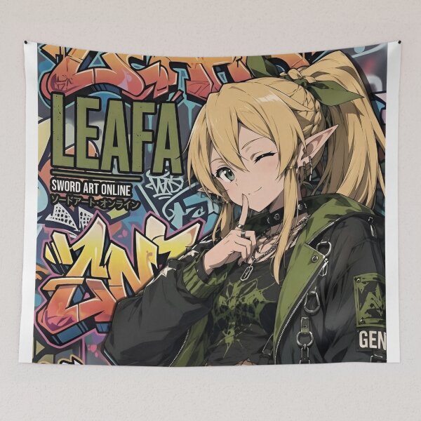 Item preview, Leafa Streetwear Graffiti Fan Art | Sword Art Online Urban Anime Girl Illustration designed and sold by Dyan4.