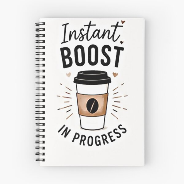 Item preview, Instant Boost In Progress Coffee Lover Funny Minimalist Sticker designed and sold by Sara-Ai.
