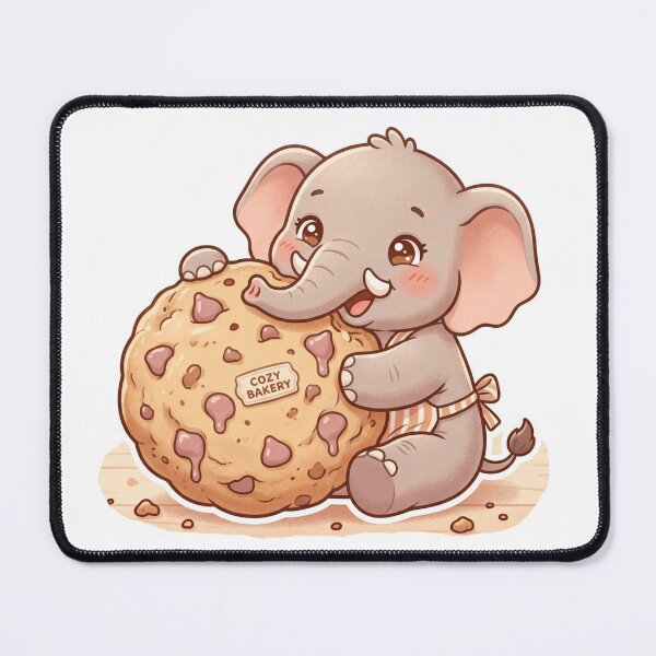 Item preview, A Cute Elephant Loves Chocolate Chip Cookie designed and sold by DigitfanStudio.