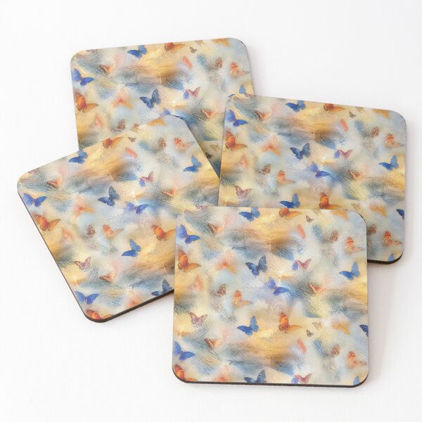 Item preview, Colorful Butterflies on Dreamy Abstract Background — Seamless Nature Pattern and Watercolor Texture designed and sold by LisaMise.