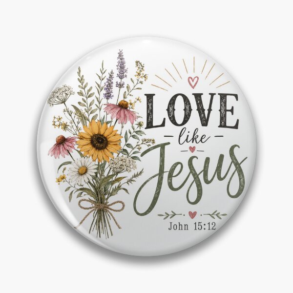 Item preview, Love Like Jesus Wildflower Botanical Christian Floral Vintage John 15:12 designed and sold by Spyshirt.
