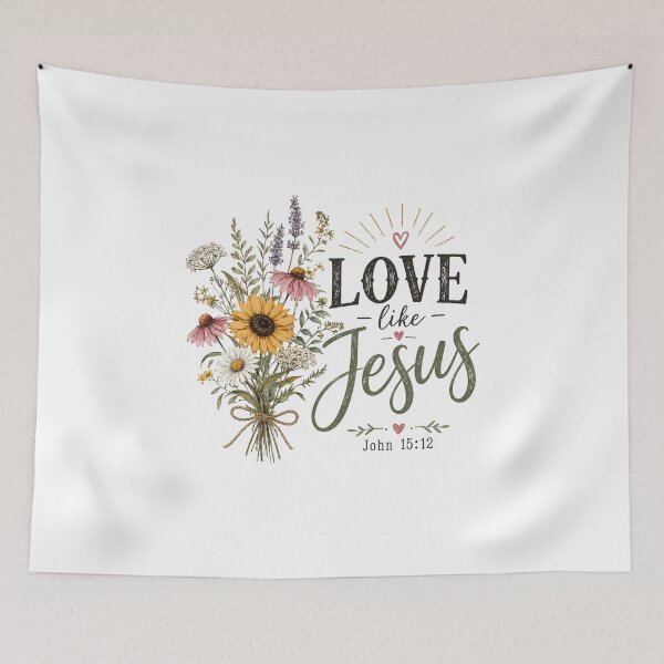 Item preview, Love Like Jesus Wildflower Botanical Christian Floral Vintage John 15:12 designed and sold by Spyshirt.