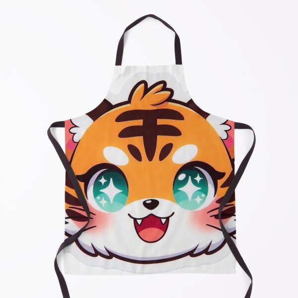 Artikelvorschau, Kawaii NeoTig Aufkleber mit süßem Tigergesicht und großen, funkelnden Augen entworfen und verkauft von NeoTigLuna.